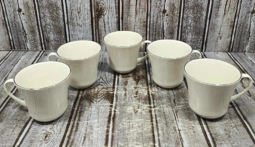 Pickard China "POETRY" Set of 5 Coffee Tea Cups 3" Tall Made In USA EUC